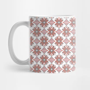 Realistic Palestinian Jordanian Embroidery Palestine Traditional Tatreez Pattern #4 blk-rd Mug